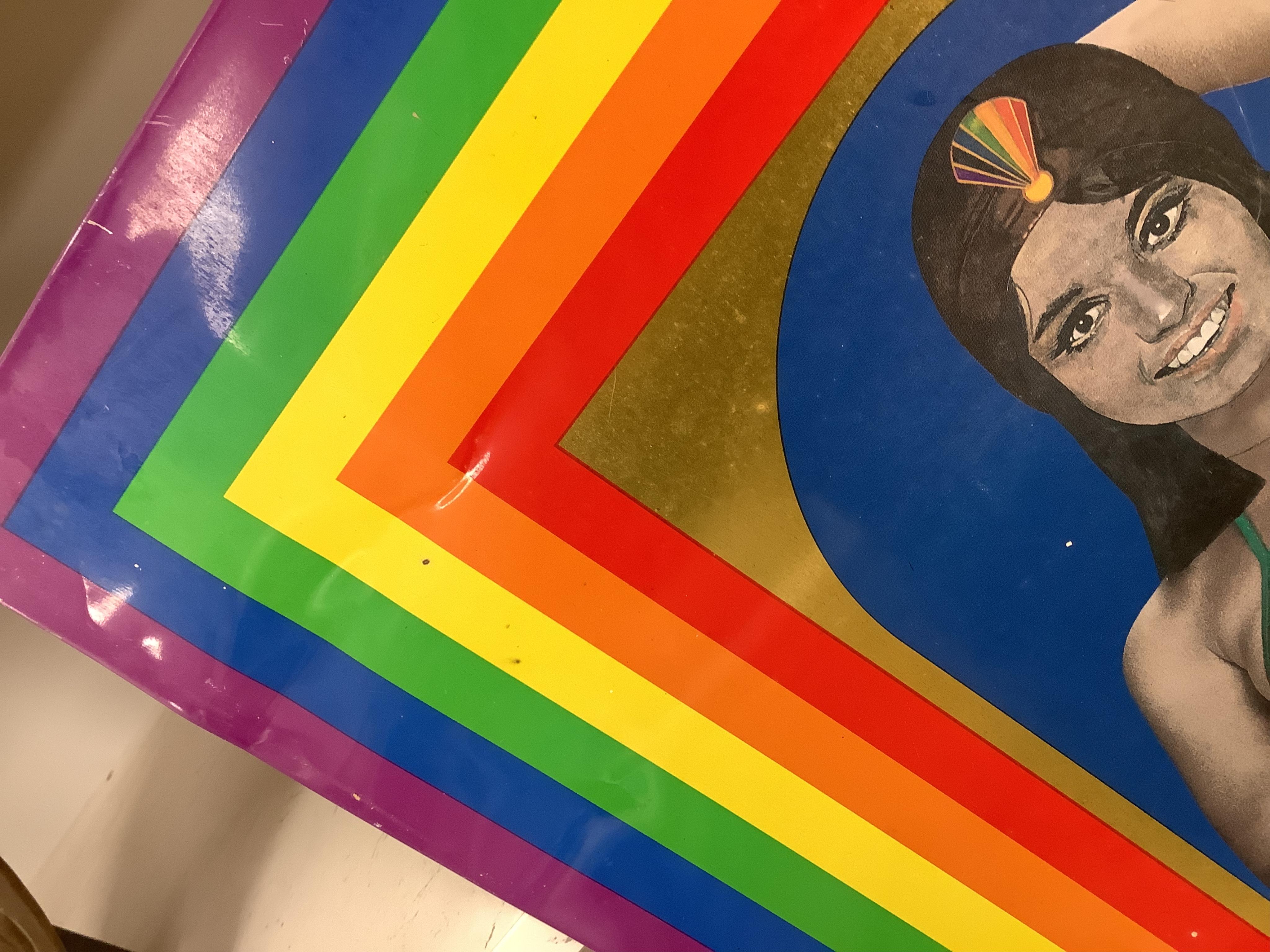 Peter Blake CBE RDI RA (b.1932), ‘Bobbie Rainbow, 2001’, signed and limited edition 274/2000, lithograph on tin panel, Pallant House Gallery stamp verso, unframed, 66 x 44cm